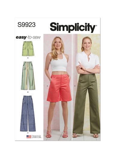 Simplicity Sewing Pattern 9923 Misses' Pants in Two Lengths and Shorts from Jaycotts Sewing Supplies
