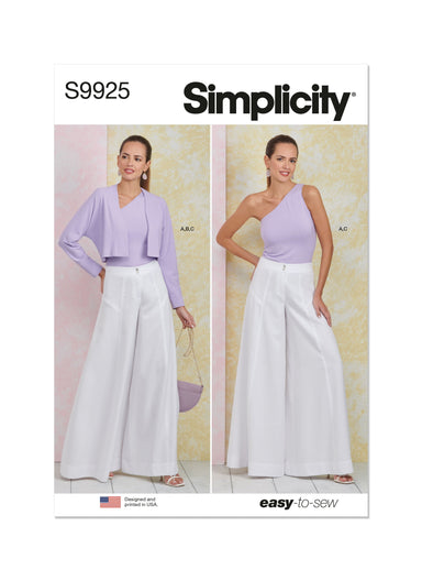 Simplicity Sewing Pattern 9925 Misses' Pants, Knit Shrug and Top from Jaycotts Sewing Supplies