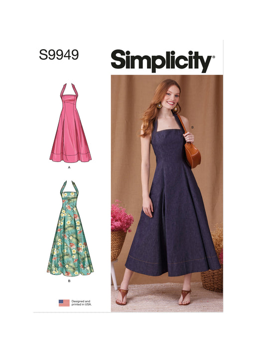 Simplicity Sewing Pattern 9949 Flared Halter Neck Dress from Jaycotts Sewing Supplies