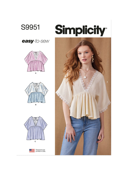 Simplicity Sewing Pattern 9951 Flowy Tops from Jaycotts Sewing Supplies