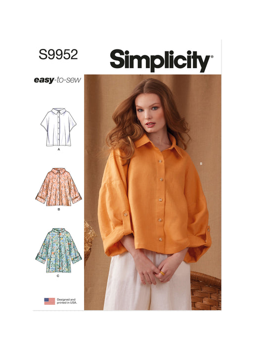 Simplicity Sewing Pattern 9952 Oversized Shirts from Jaycotts Sewing Supplies