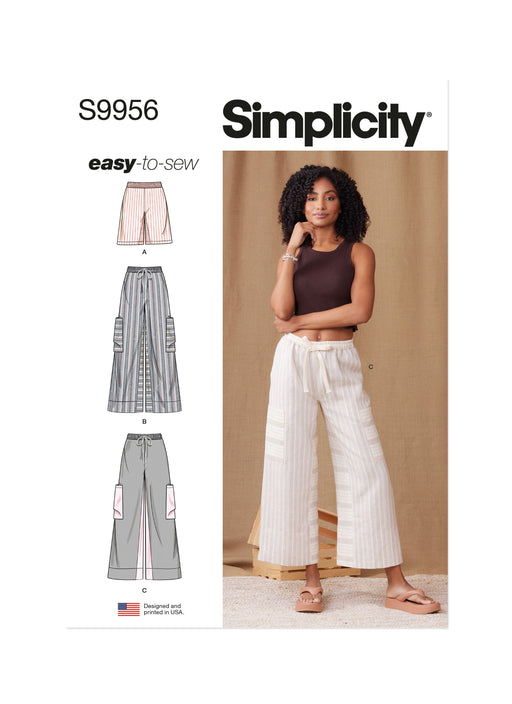 Simplicity Sewing Pattern 9956 Wide Leg Trousers and shorts from Jaycotts Sewing Supplies