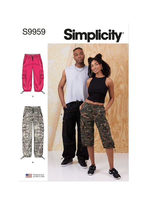 Simplicity Sewing Pattern 9959 Unisex Cargo Pants from Jaycotts Sewing Supplies