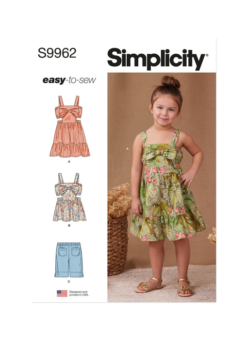 Simplicity Sewing Pattern 9962 Children's Dress, Top and Shorts from Jaycotts Sewing Supplies