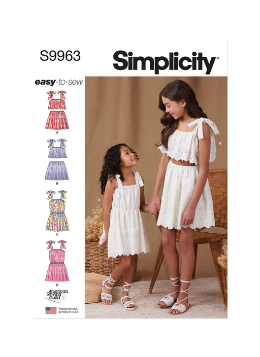 Simplicity Sewing Pattern 9963 Girls Tops, Skirts, and Dresses from Jaycotts Sewing Supplies