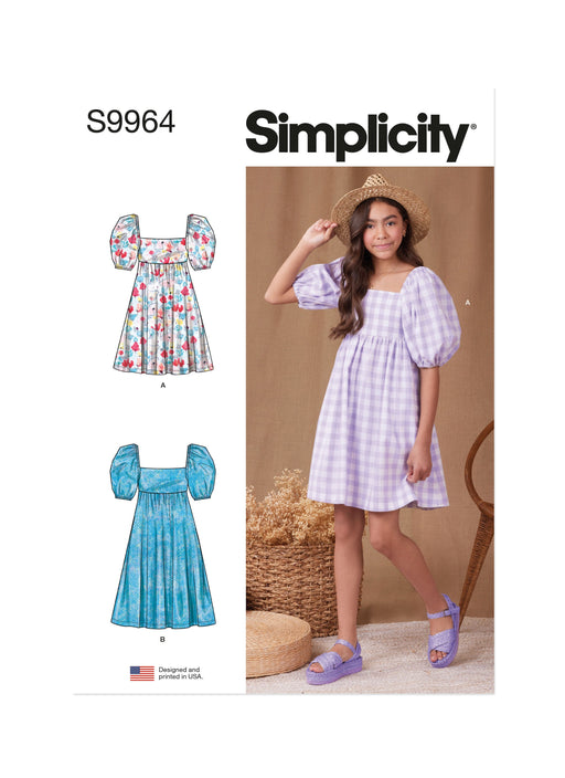 Simplicity Sewing Pattern 9964 Girls' Dress With Back Bodice from Jaycotts Sewing Supplies