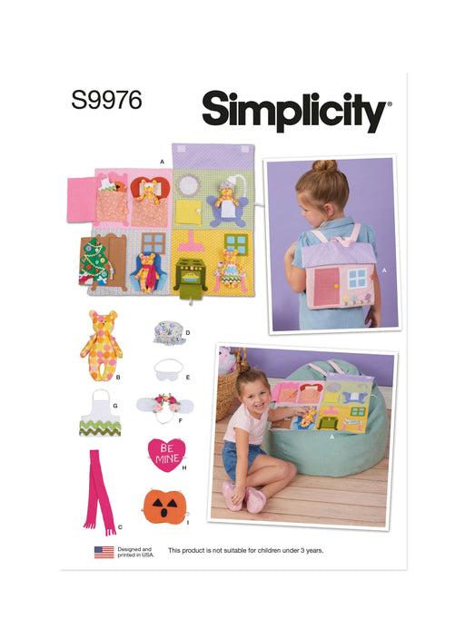 Simplicity Sewing Pattern 9976 Doll House Backpack with Bear from Jaycotts Sewing Supplies