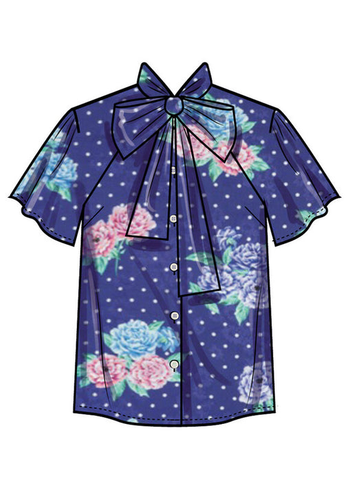 Simplicity Sewing Pattern 3195 Misses' Blouse with Detachable Tie and Sleeve Variations from Jaycotts Sewing Supplies