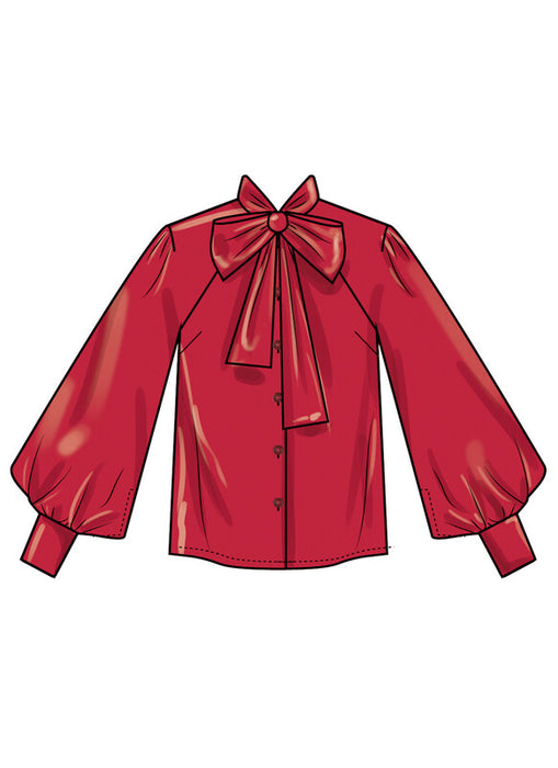 Simplicity Sewing Pattern 3195 Misses' Blouse with Detachable Tie and Sleeve Variations from Jaycotts Sewing Supplies