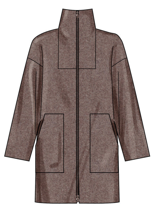 Simplicity Sewing Pattern 3196 Misses' High Collar Coat in Three Lengths from Jaycotts Sewing Supplies