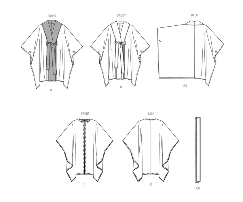 Simplicity Sewing Pattern 3197 Misses' Capes and Tie Belt from Jaycotts Sewing Supplies