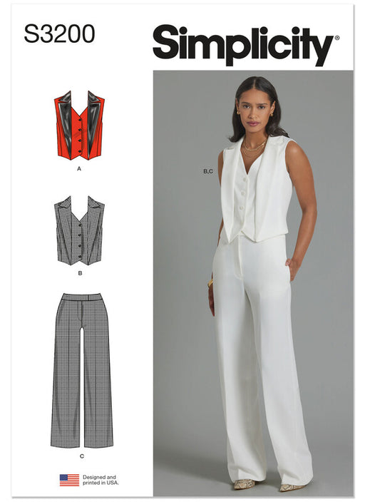 Simplicity Sewing Pattern 3200 Misses' Vest and Pants from Jaycotts Sewing Supplies