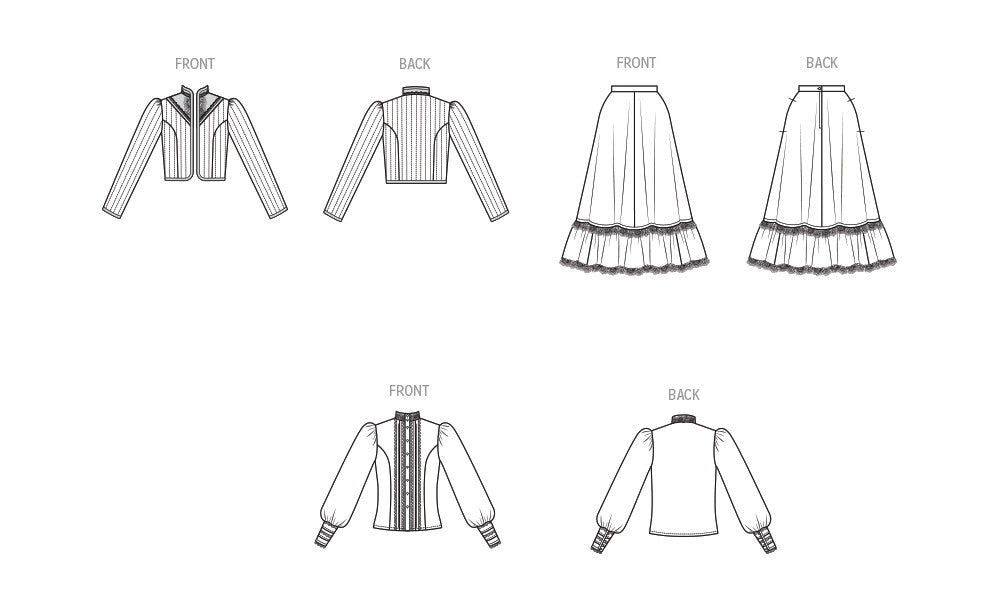 Simplicity Sewing Pattern 3214 Misses' Skirt, Blouse and Unlined Quilted Jacket by Gunne Sax by Jessica McClintock from Jaycotts Sewing Supplies