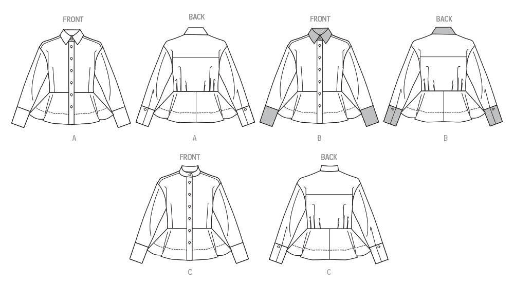 Simplicity Sewing Pattern 3234 Misses' Peplum Shirt from Jaycotts Sewing Supplies