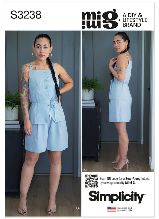 Simplicity Sewing Pattern 3238 Misses' Vest Top and Shorts by Mimi G Style from Jaycotts Sewing Supplies