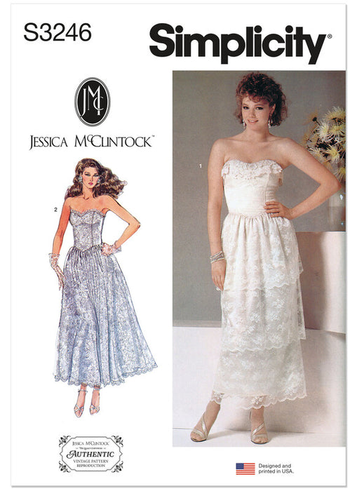 Simplicity Sewing Pattern 3246 Misses' and Miss Petite 1970's Dresses by Jessica McClintock from Jaycotts Sewing Supplies