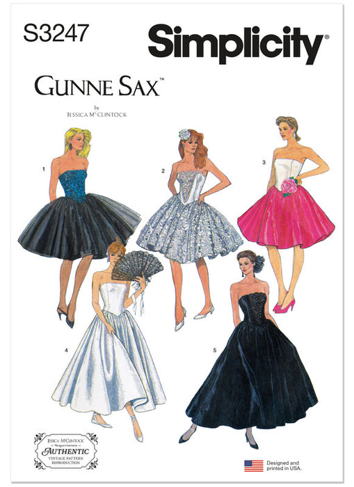 Simplicity Sewing Pattern 3247 Misses' and Miss Petite Dresses Gunne Sax by Jessica McClintock from Jaycotts Sewing Supplies