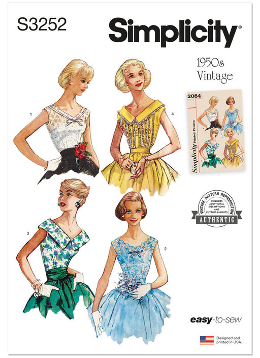Simplicity Sewing Pattern 3252 Misses' 1950's Blouse from Jaycotts Sewing Supplies