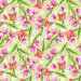 Spring Watercolours Organic Cotton Fabric, Twist Tulips from Jaycotts Sewing Supplies