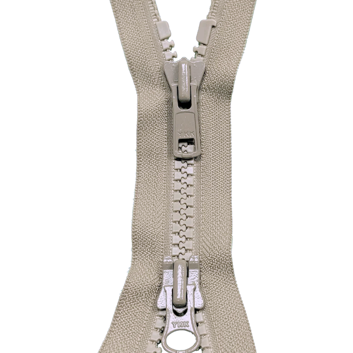 YKK Beige Two way Open End Zip, Heavy plastic — jaycotts.co.uk 