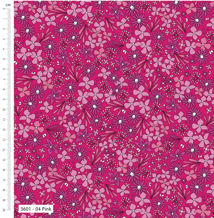 Rainbow Garden Organic Cotton Fabric, Pink from Jaycotts Sewing Supplies