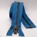 YKK Open End Zip - Heavy Duty, Antique Brass |  557 Blue from Jaycotts Sewing Supplies