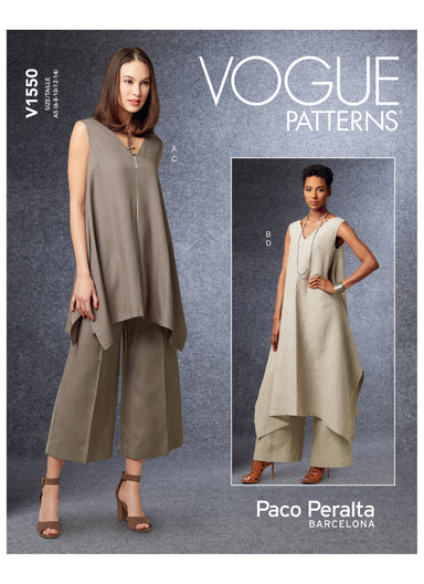 Vogue Pattern 1550 Misses' Pullover Tunic from Jaycotts Sewing Supplies