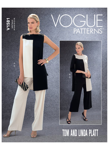 Vogue Pattern 1581 MISSES' TUNIC AND PANTS from Jaycotts Sewing Supplies