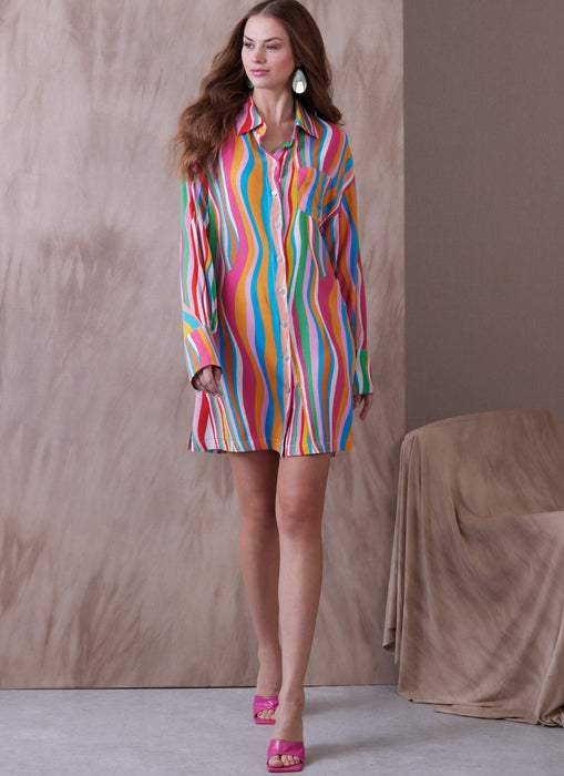 jersey dress sewing pattern uk Sedona Shirt Tunic Dress Sewing Pattern (PDF)