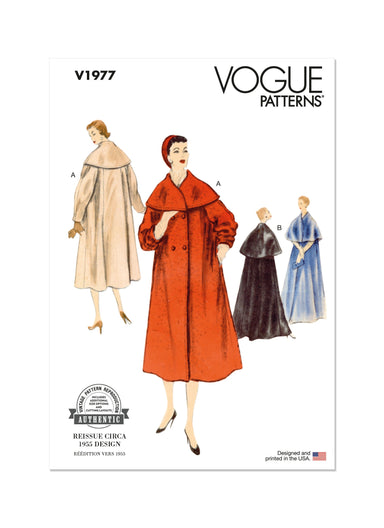 Vogue Sewing Pattern 1977 Misses' Coats from Jaycotts Sewing Supplies