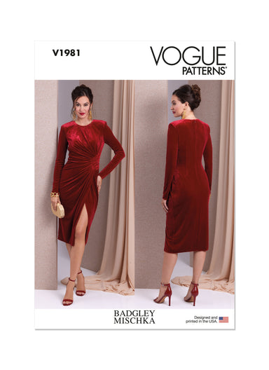 Vogue Sewing Pattern 1981 Misses' Knit Dress by Badgley Mischka from Jaycotts Sewing Supplies