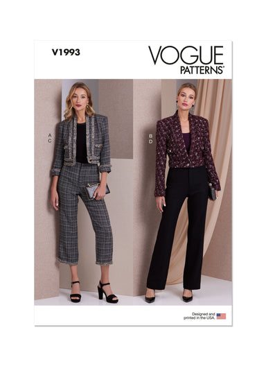 Vogue Sewing Pattern 1993 Misses' Jacket and Pants from Jaycotts Sewing Supplies