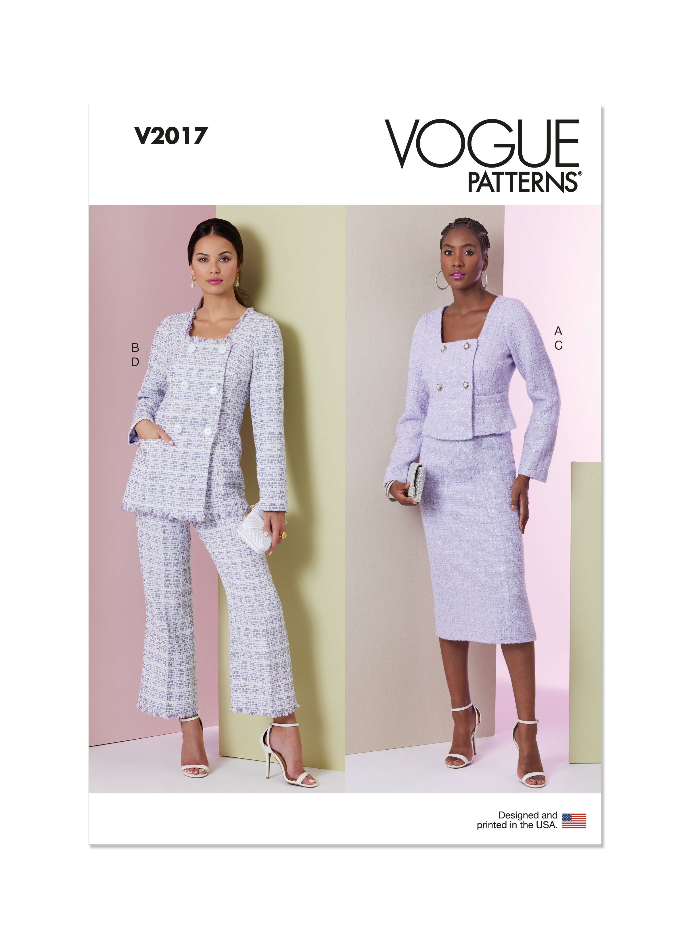 Vogue Sewing Pattern 2017 Skirt Suit / Trouser Suit Pattern from Jaycotts Sewing Supplies