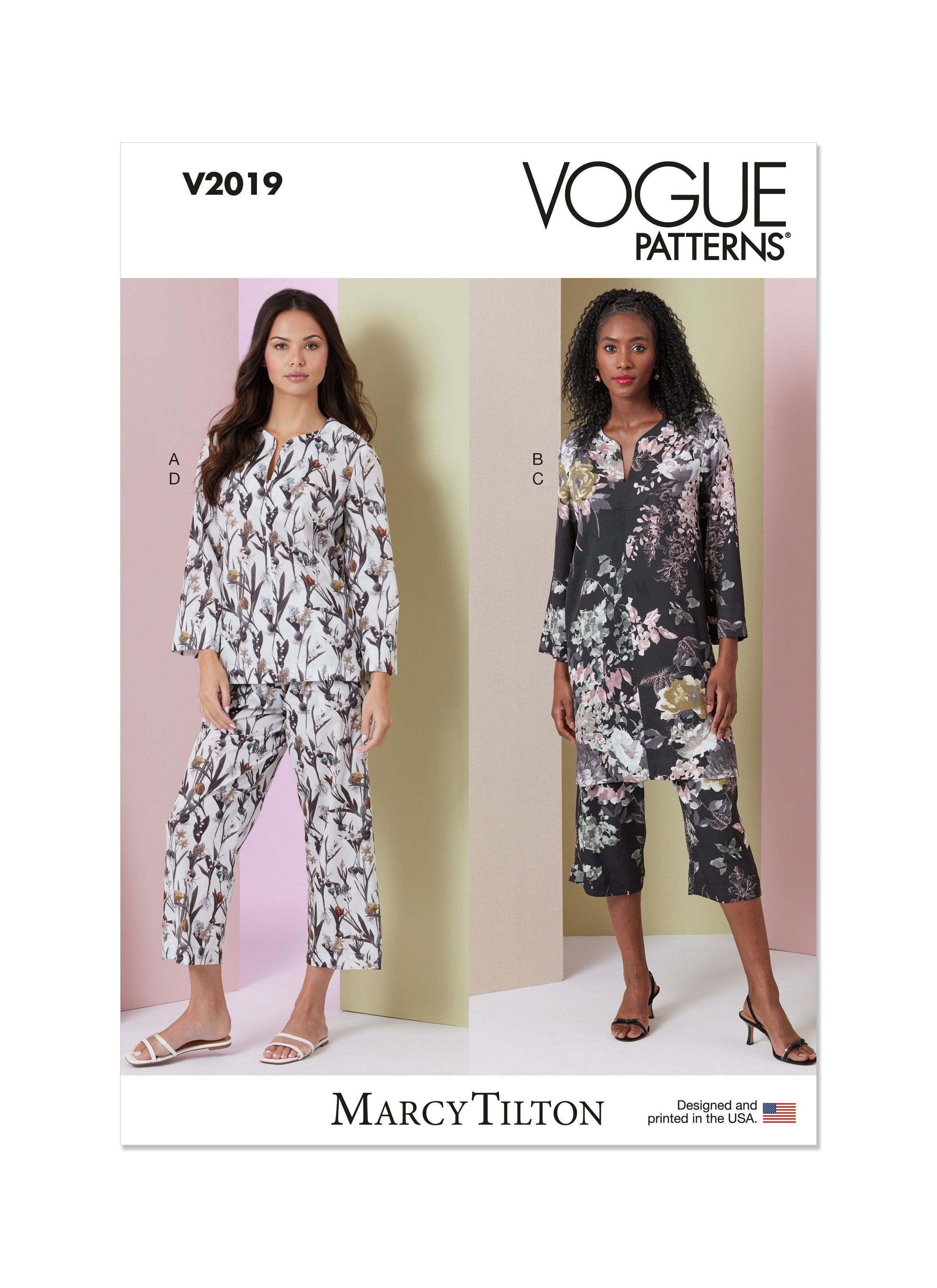Vogue Sewing Pattern 2019 Misses' Lounge Sets by Marcy Tilton from Jaycotts Sewing Supplies