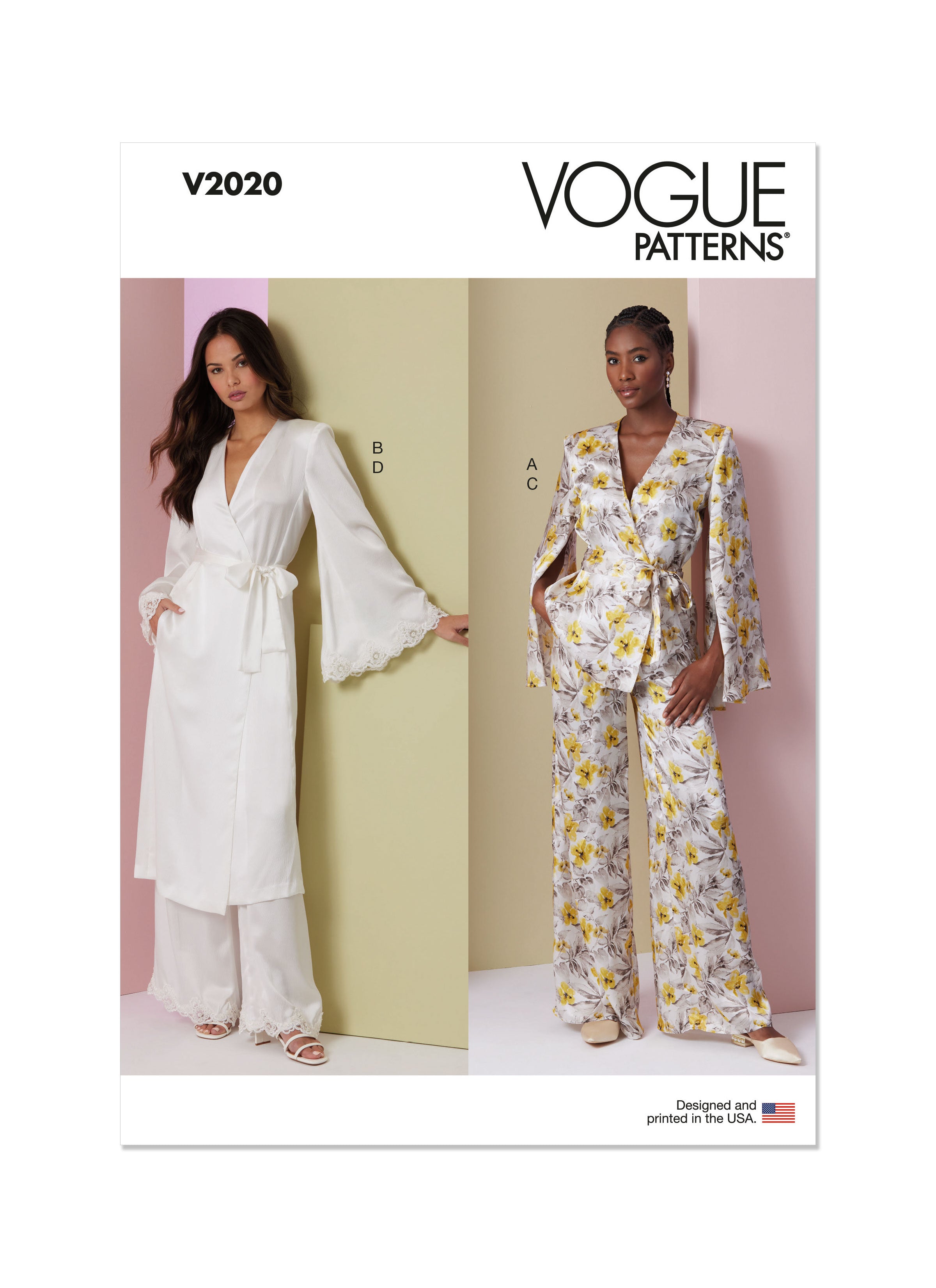 Vogue Sewing Pattern 2020 Misses' Lounge Top, Robe and Pants from Jaycotts Sewing Supplies