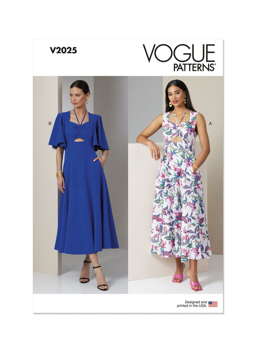 Vogue sewing pattern 2025 Dress with Sleeve Variations from Jaycotts Sewing Supplies