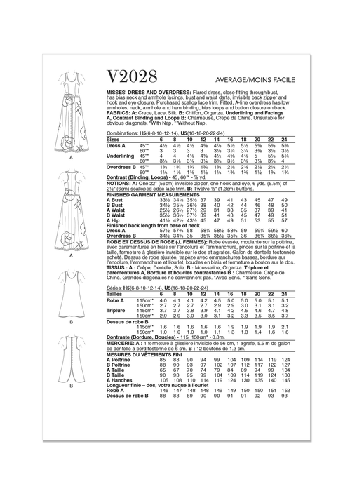 Vogue sewing pattern 2028 Misses’ Dress and Overdress from Jaycotts Sewing Supplies