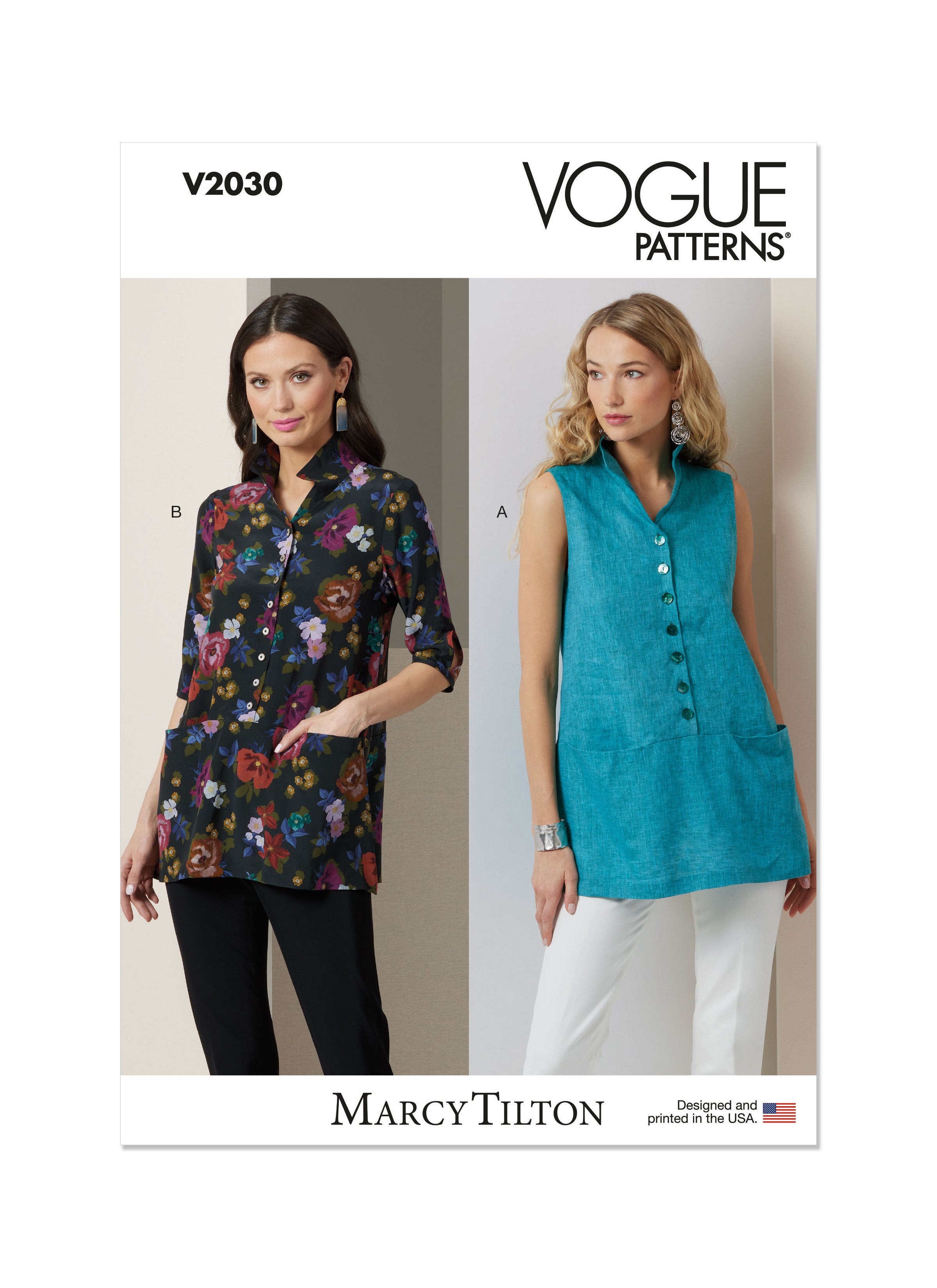 Vogue sewing pattern 2030 Tunics by Marcy Tilton from Jaycotts Sewing Supplies
