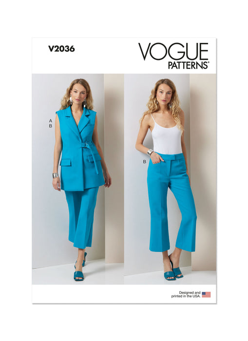 Vogue sewing pattern 2036 Vest and Pants from Jaycotts Sewing Supplies