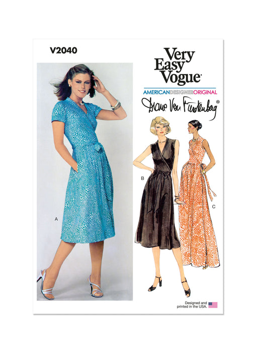 Vogue sewing pattern 2040 Front Wrap Dresses by Diane von Furstenberg from Jaycotts Sewing Supplies