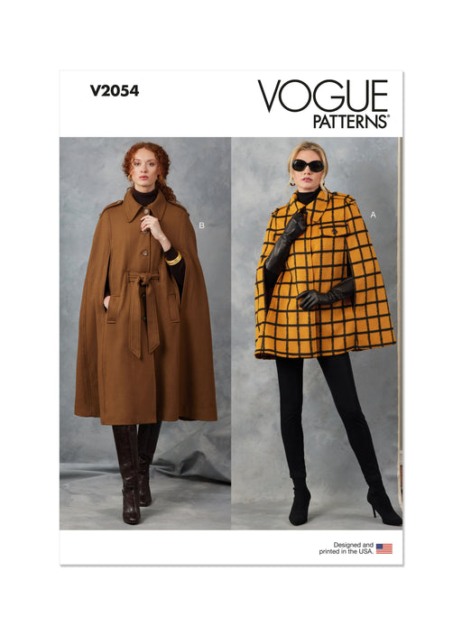 Vogue Sewing Pattern 2054 Capes and Belt from Jaycotts Sewing Supplies