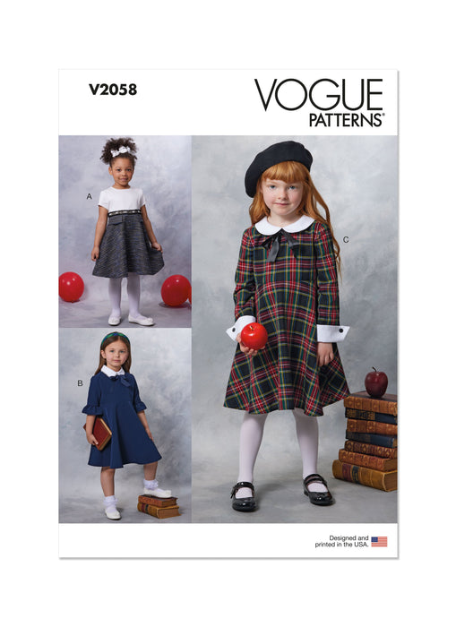 Vogue Sewing Pattern 2058 Children's Dresses from Jaycotts Sewing Supplies