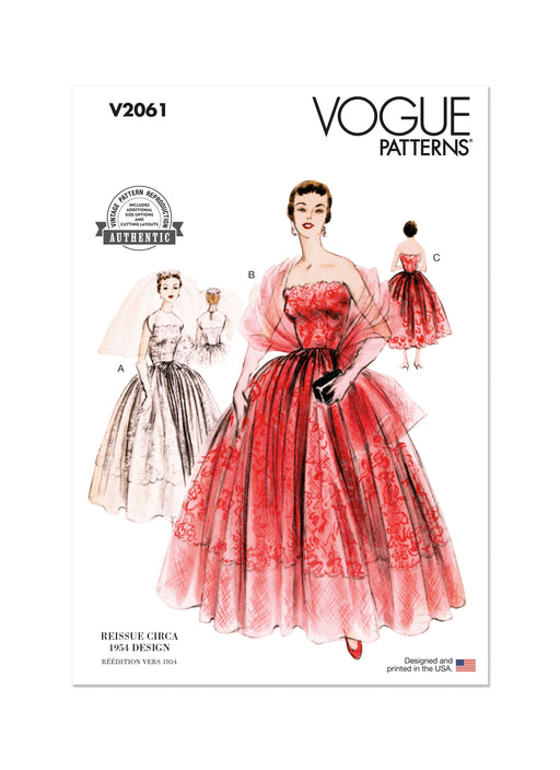 Vogue Sewing Pattern 2061 Dresses and Stole from Jaycotts Sewing Supplies