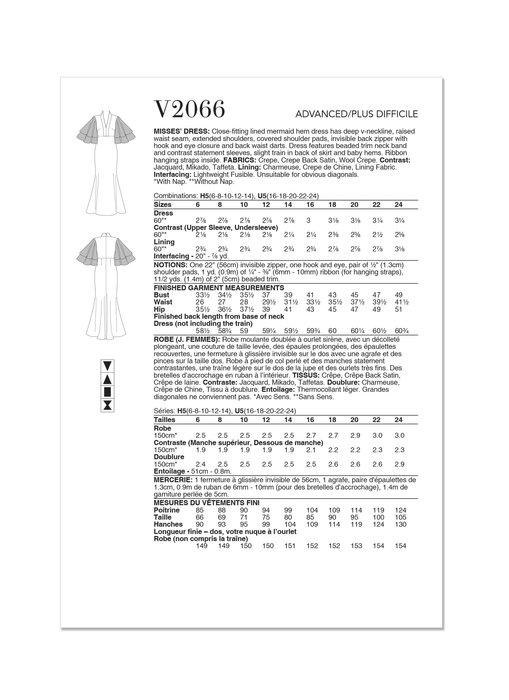 Vogue Sewing Pattern 2066 Misses' Dress by Badgley Mischka from Jaycotts Sewing Supplies