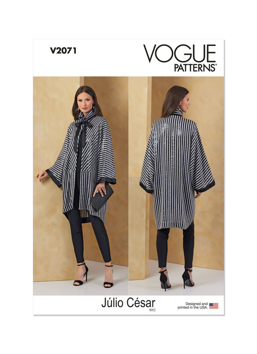 Vogue Sewing Pattern 2071 Misses' Jacket by Julio Cesar NYC from Jaycotts Sewing Supplies