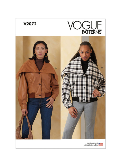 Vogue Sewing Pattern 2072 Misses' Bomber Jackets from Jaycotts Sewing Supplies