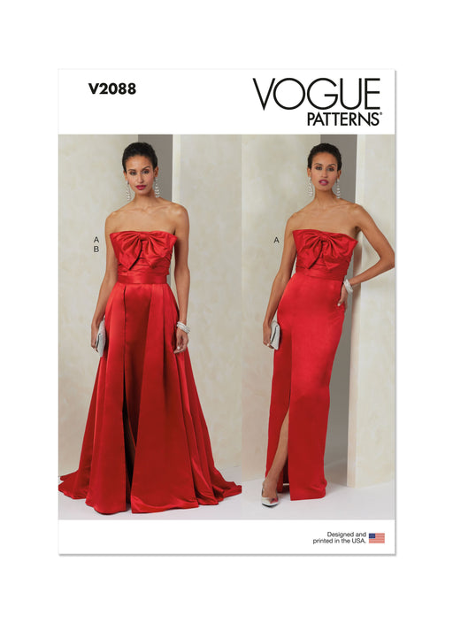 Vogue Sewing Pattern 2088 Strapless Dress and Overskirt from Jaycotts Sewing Supplies