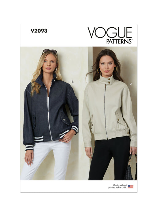Vogue Sewing Pattern 2093 Loose fit Jackets from Jaycotts Sewing Supplies