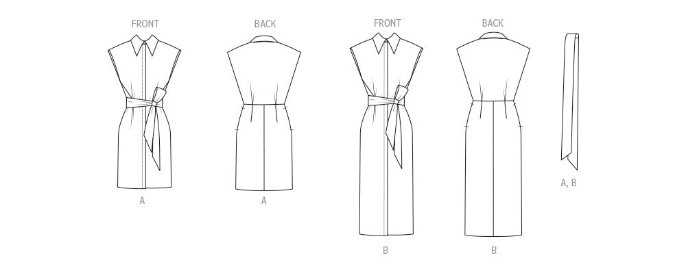 Vogue Patterns 2151 Misses' Shirtdress in Two Lengths and Sash from Jaycotts Sewing Supplies