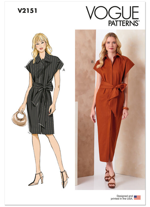 Vogue Patterns 2151 Misses' Shirtdress in Two Lengths and Sash from Jaycotts Sewing Supplies